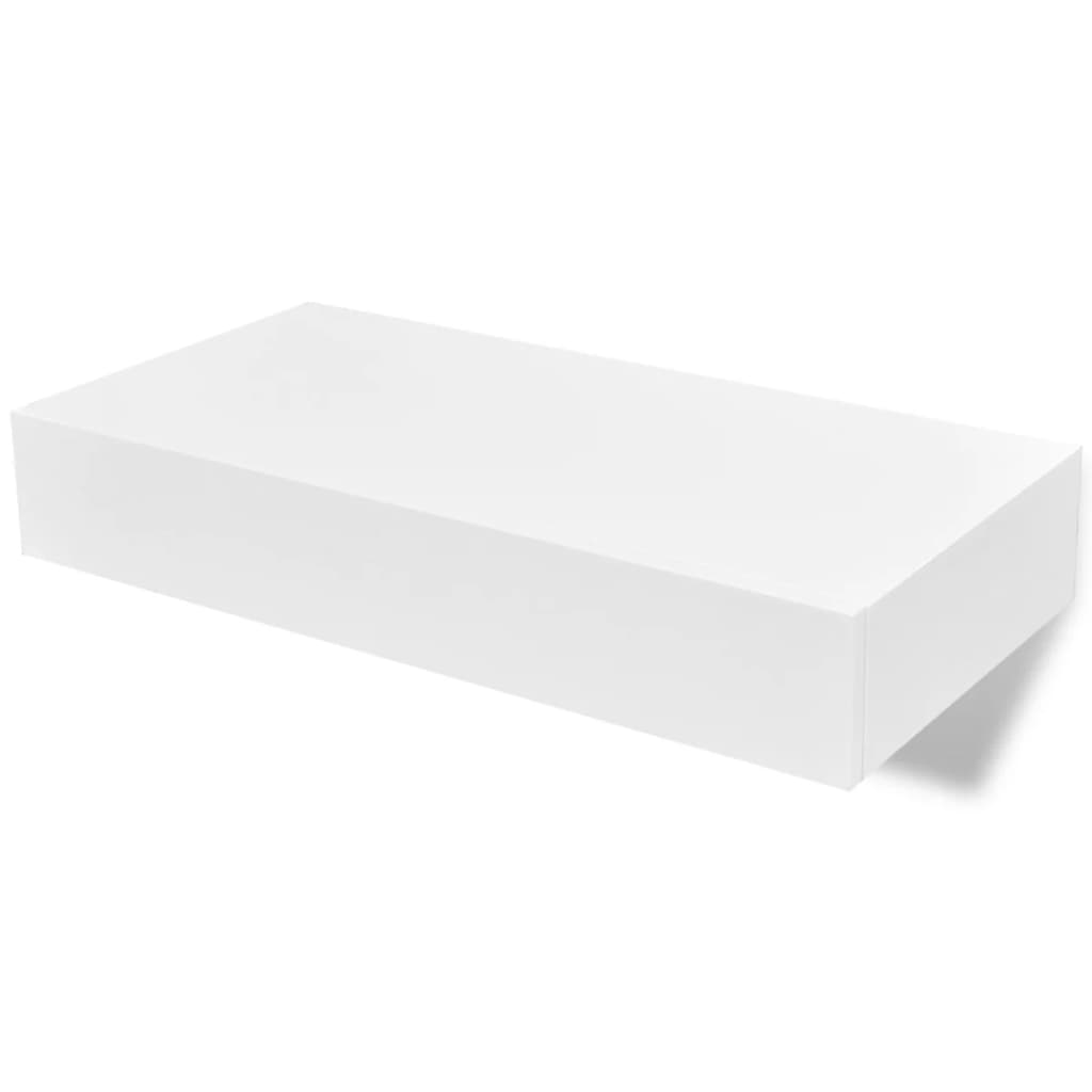 

vidaXL Floating Wall Shelves with Drawers 2 pcs White 18.9"