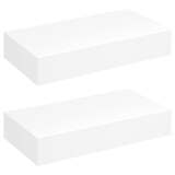 vidaXL Étagères murales avec tiroirs 2 pcs Blanc 48 cm