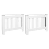vidaXL Osłony na kaloryfer, 2 szt., białe, MDF, 112 cm