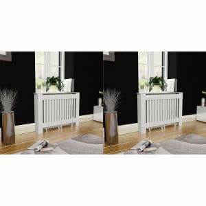 Pokrovi za radiatorje 2 kosa MDF 112 cm beli