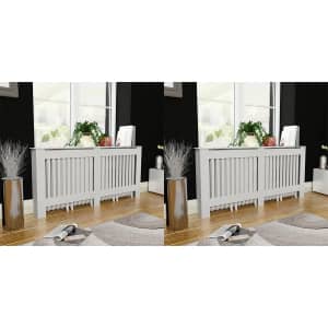 Pokrovi za radiatorje 2 kosa MDF 172 cm beli