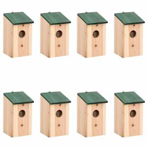 vidaXL lindude pesakastid, 8 tk, puit 12 x 12 x 22 cm