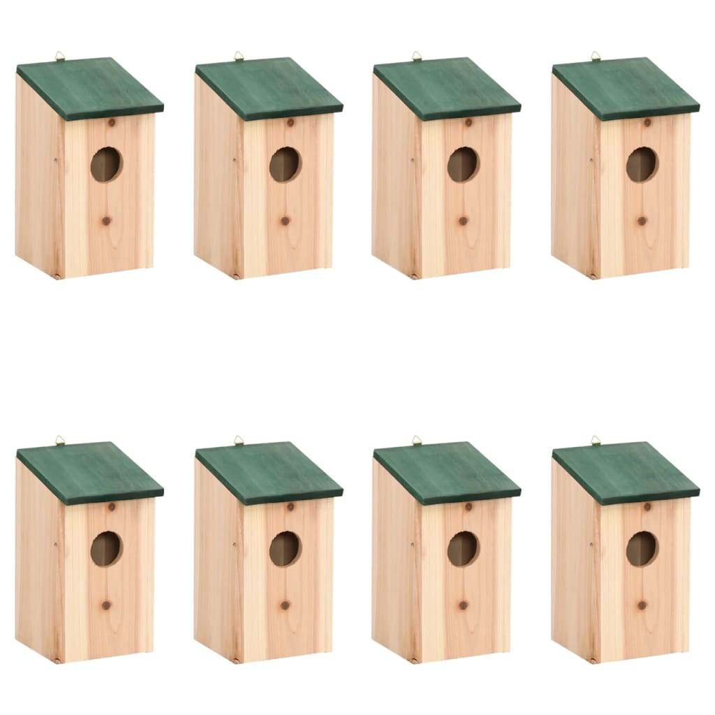 vidaXL Căsuțe de păsări, 8 buc., 12 x 12 x 22 cm, lemn vidaXL