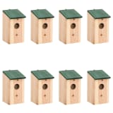 vidaXL Bird Houses 8 pcs Wood 4.7'x4.7"x8.7"