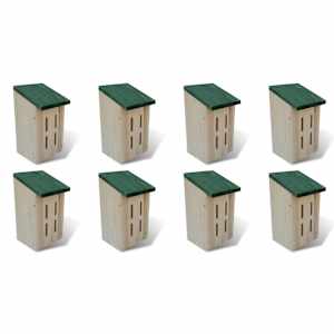 276007 vidaXL Butterfly Houses 8 pcs Wood 14x15x22 cm (2x41291)