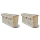 vidaXL Sparrow Houses 2 pcs Wood 44x15.5x21.5 cm