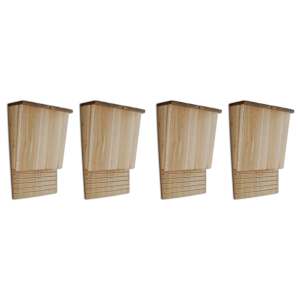 vidaXL nahkhiirte pesakastid, 4 tk, 22 x 12 x 34 cm, puit