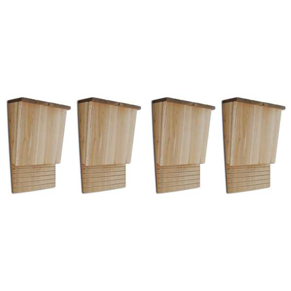 vidaXL nahkhiirte pesakastid, 4 tk, 22 x 12 x 34 cm, puit