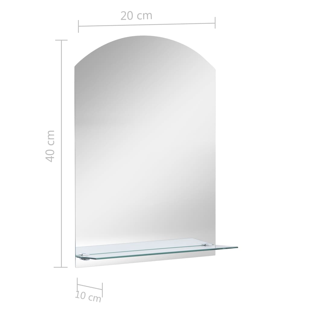 Wandspiegel mit Regal 20×40 cm Hartglas