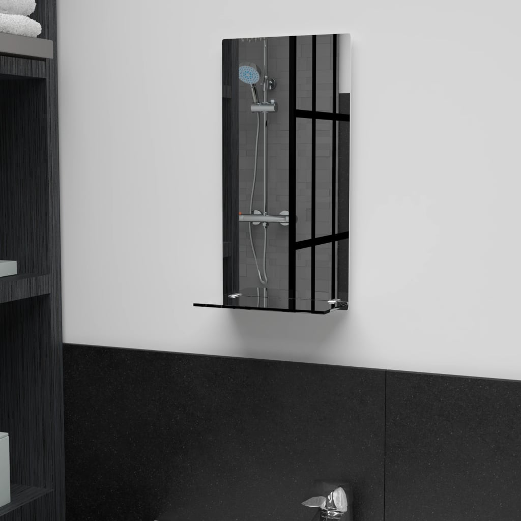 vidaXL Oglindă de perete cu raft, 20 x 40 cm, sticlă securizată poza vidaxl.ro