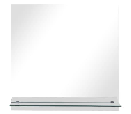 vidaXL Oglindă de perete cu raft, 30 x 30 cm, sticlă securizată