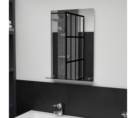Vidaxl Wall Mirror With Shelf 40x60 Cm Tempered Glass Co Uk Vidaxl Wall Mirror With Shelf 40x60 Cm, Bathroom Mirror 40 X 60