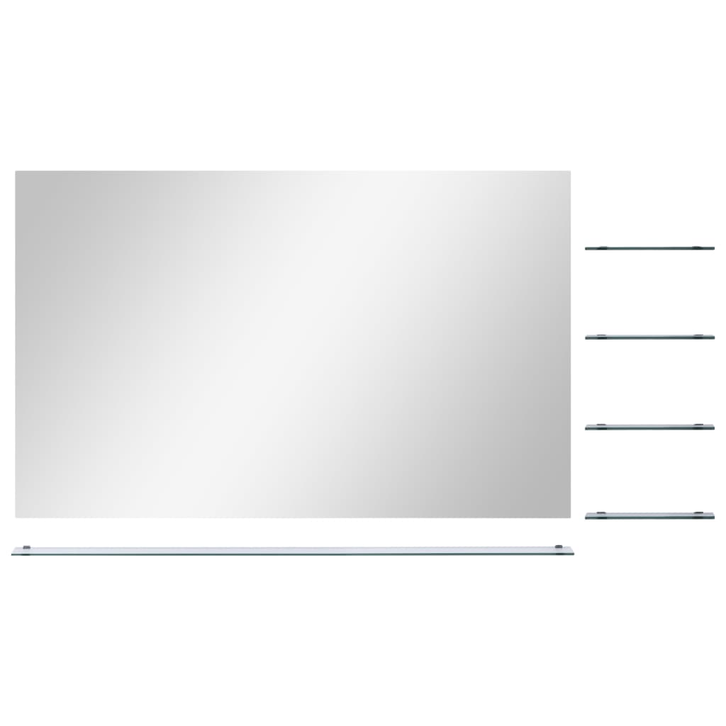 vidaXL ezüstszínű falitükör 5 polccal 100 x 60 cm