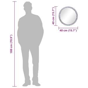 Nástěnné zrcadlo 40 cm tvrzené sklo - obrázek 6