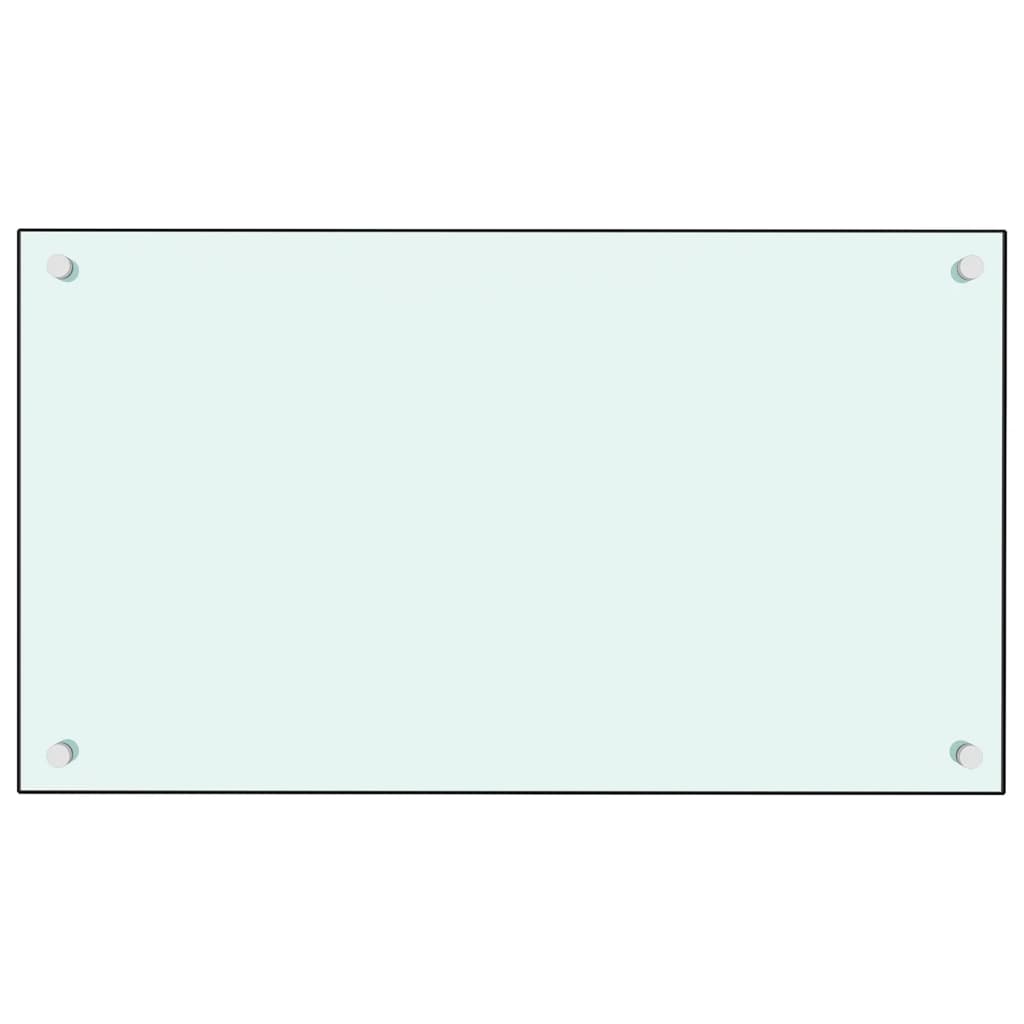 Kuchyňský panel bílý 70 x 40 cm tvrzené sklo