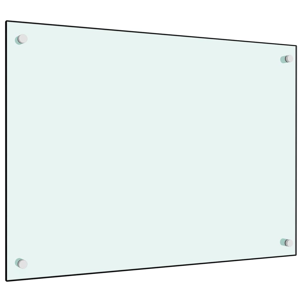 vidaXL stænkplade 70x50 cm hærdet glas hvid