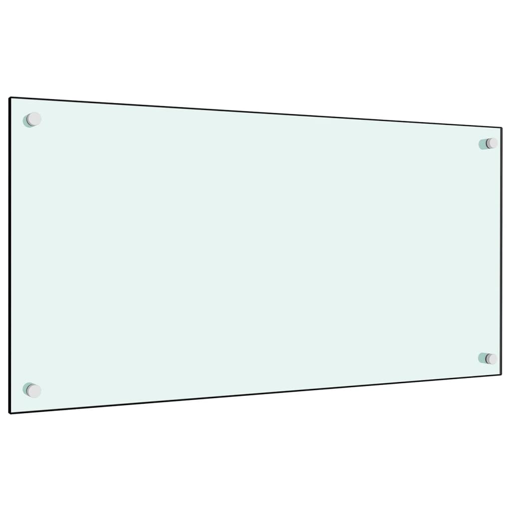 Kuchyňský panel bílý 80 x 40 cm tvrzené sklo