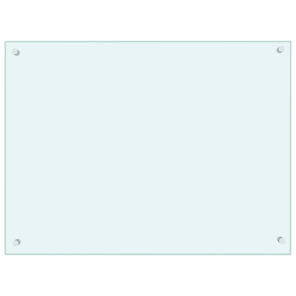 vidaXL Kitchen Backsplash White 31.5"x23.6" Tempered Glass