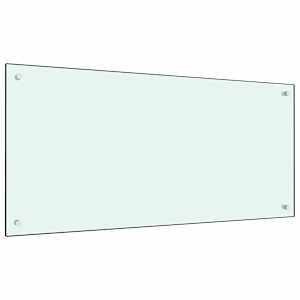 Kuhinjska zaščitna obloga bela 100x50 cm kaljeno steklo