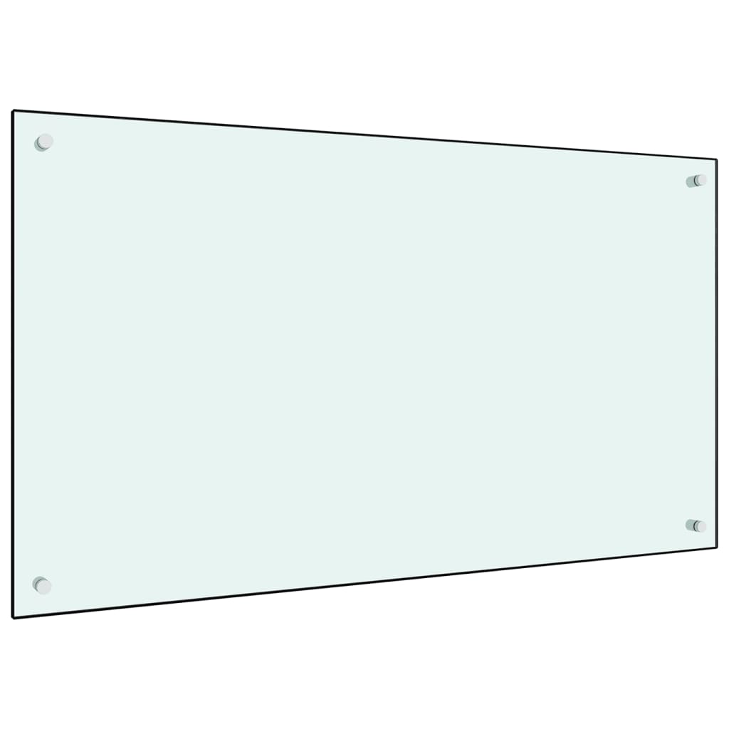 vidaXL stænkplade 100x60 cm hærdet glas hvid