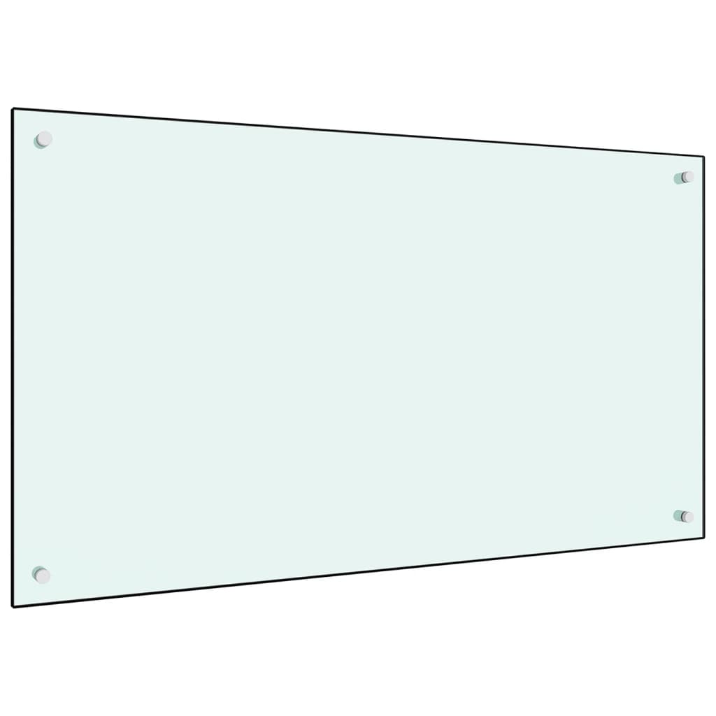 vidaXL Kitchen Backsplash White 39.4"x23.6" Tempered Glass