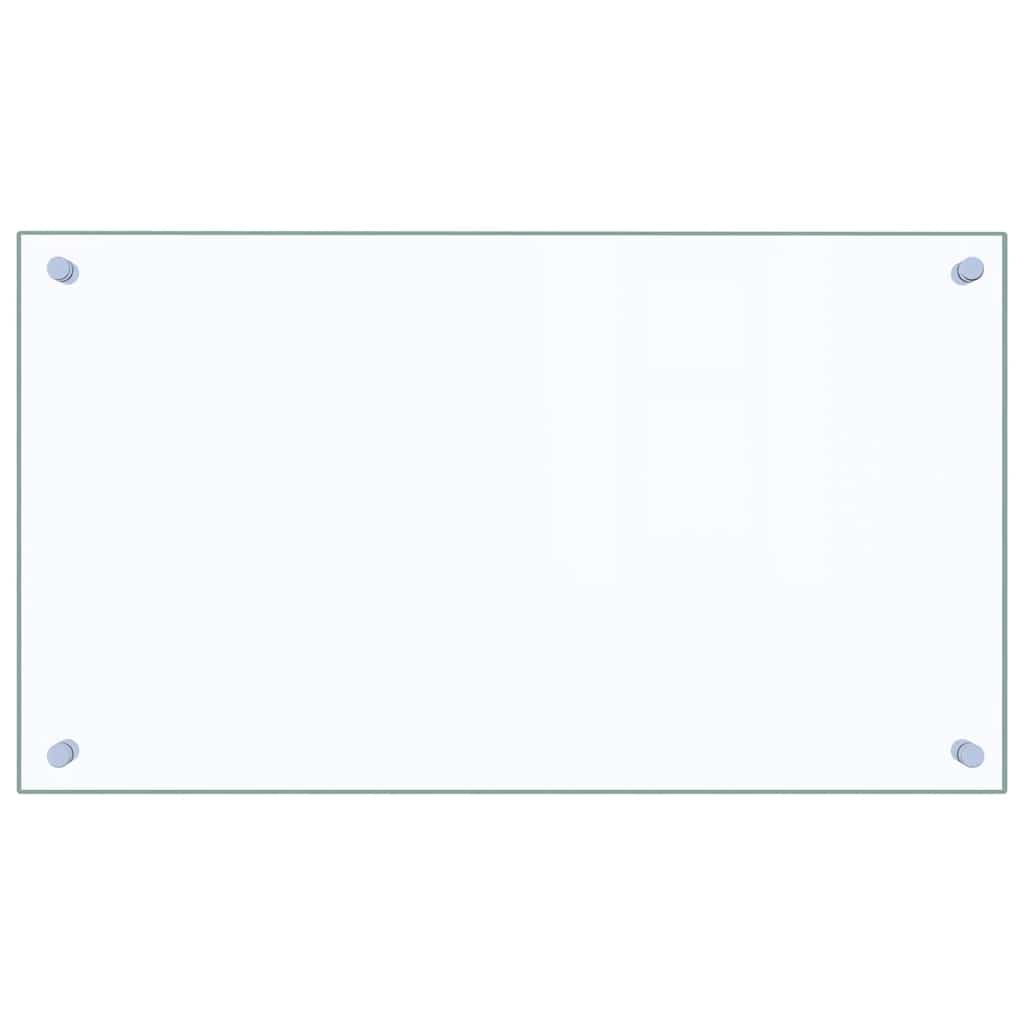 vidaXL Kitchen Backsplash Transparent 27.6"x15.7" Tempered Glass