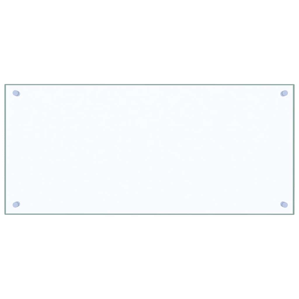 vidaXL Kitchen Backsplash Transparent 35.4"x15.7" Tempered Glass