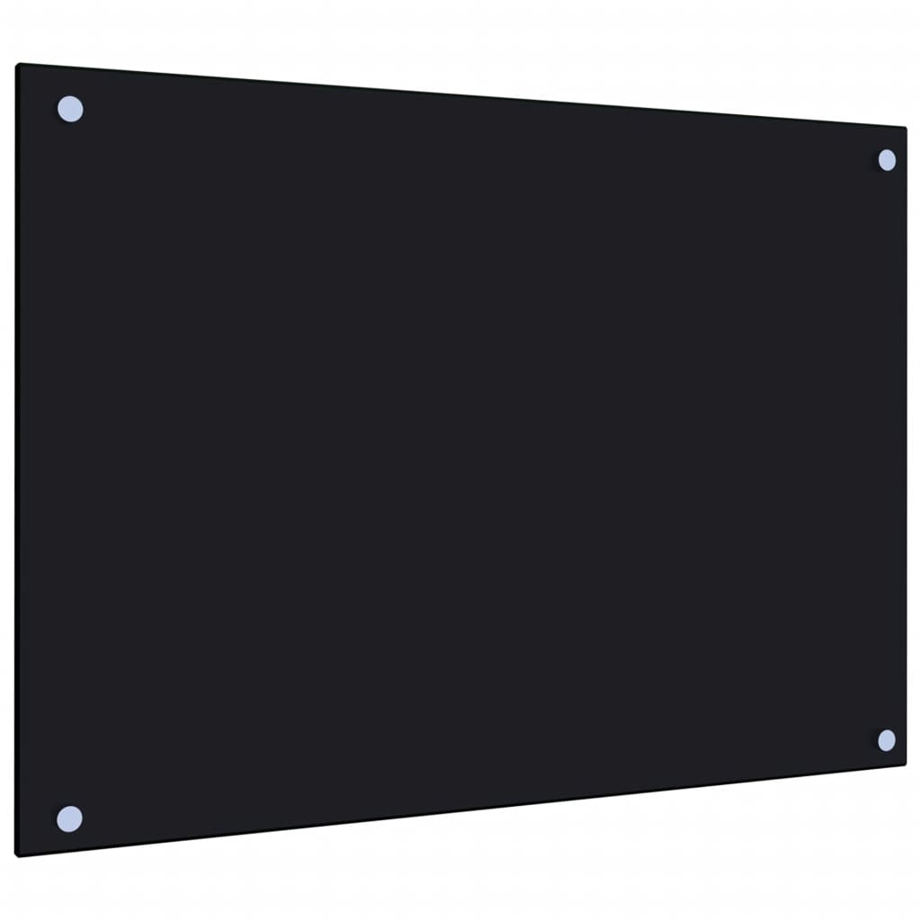 Küchenrückwand Schwarz 70×50 cm Hartglas