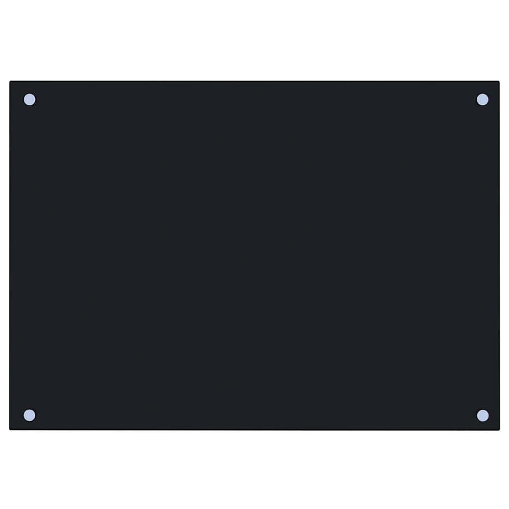 vidaXL Kitchen Backsplash Black 27.6"x19.7" Tempered Glass