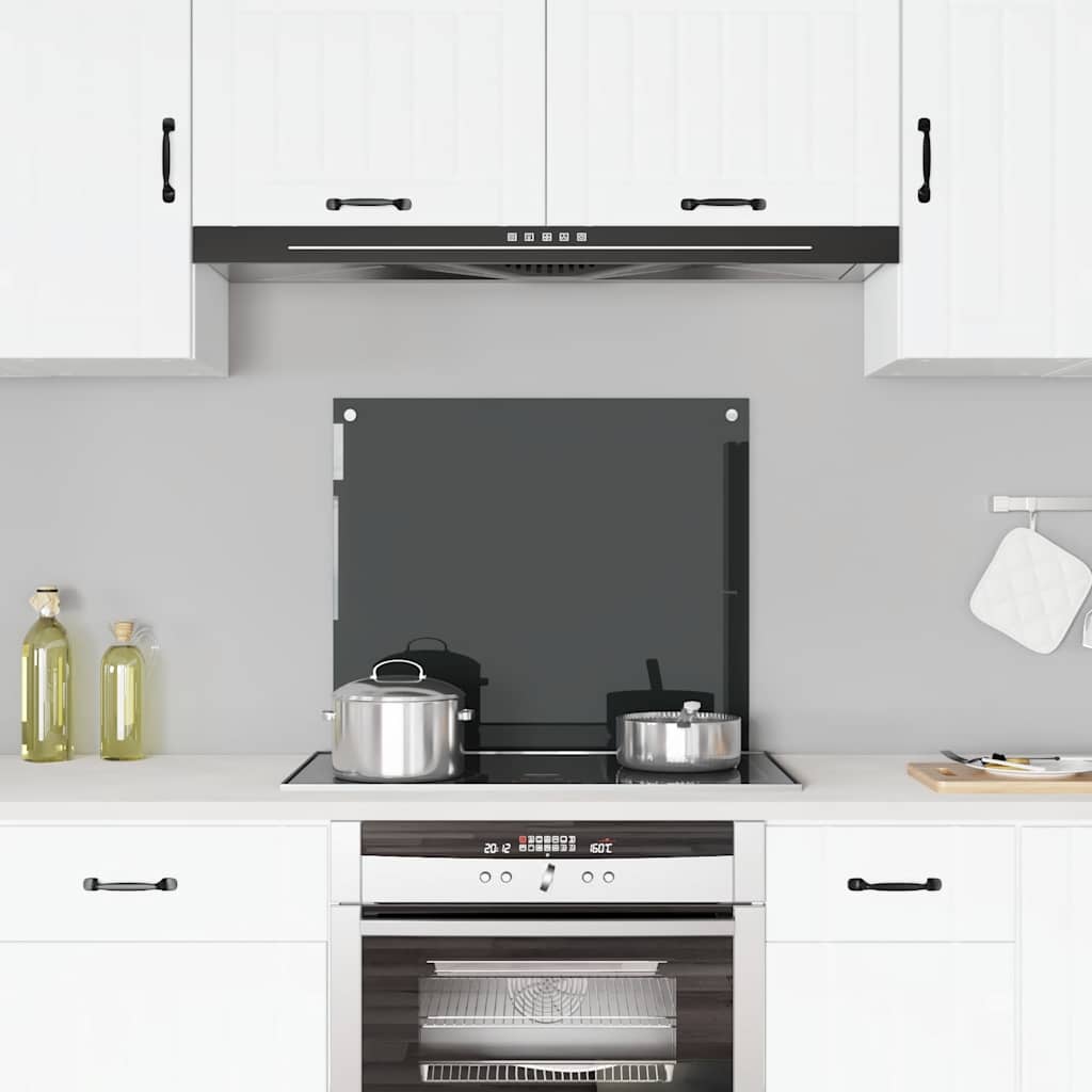 vidaXL Küchenrückwand Schwarz 70x60 cm Hartglas