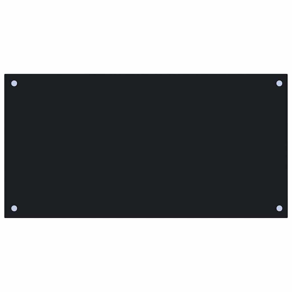 vidaXL Kitchen Backsplash Black 31.5"x15.7" Tempered Glass