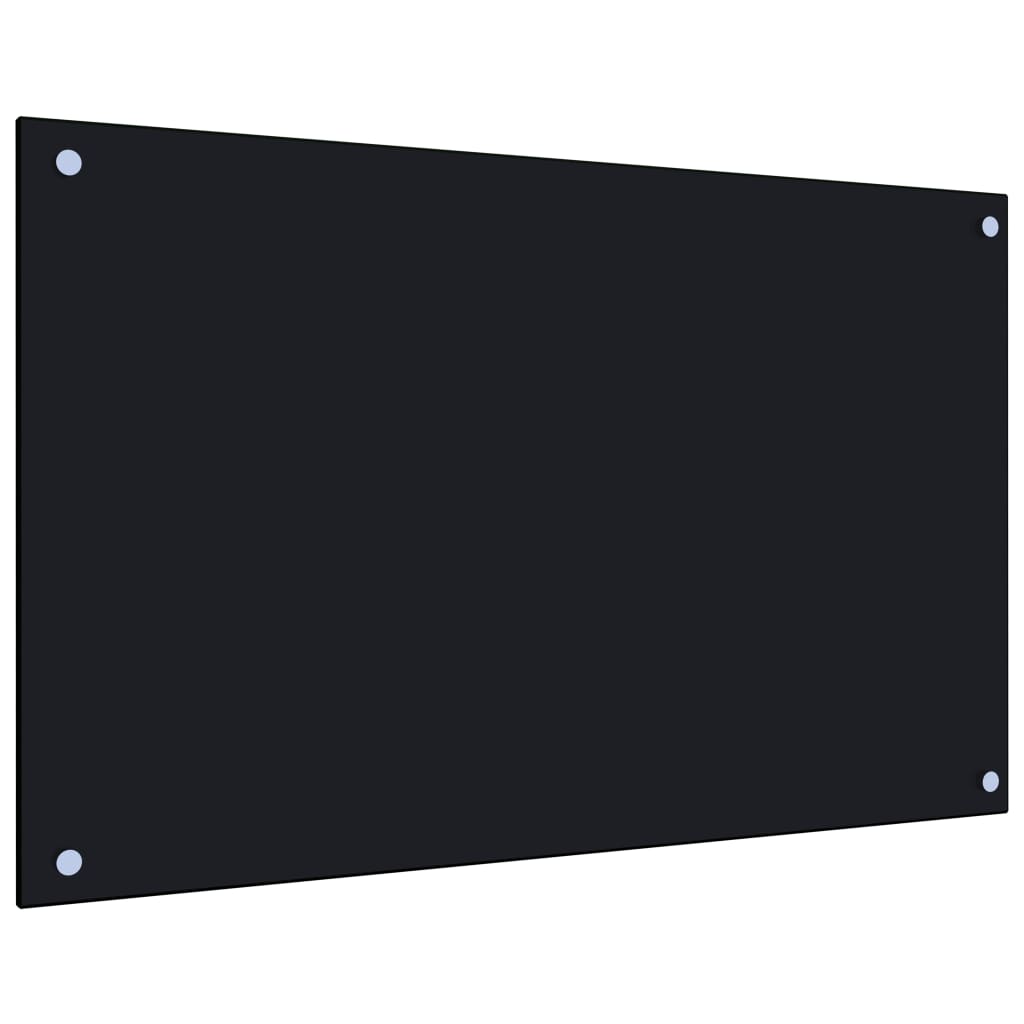 vidaXL Keittiön roiskesuoja musta 80×50 cm karkaistu lasi
