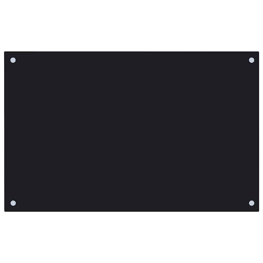 vidaXL Kitchen Backsplash Black 31.5"x19.7" Tempered Glass