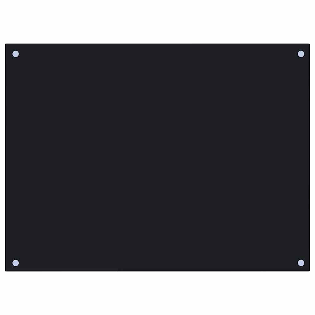 vidaXL Kitchen Backsplash Black 31.5"x23.6" Tempered Glass
