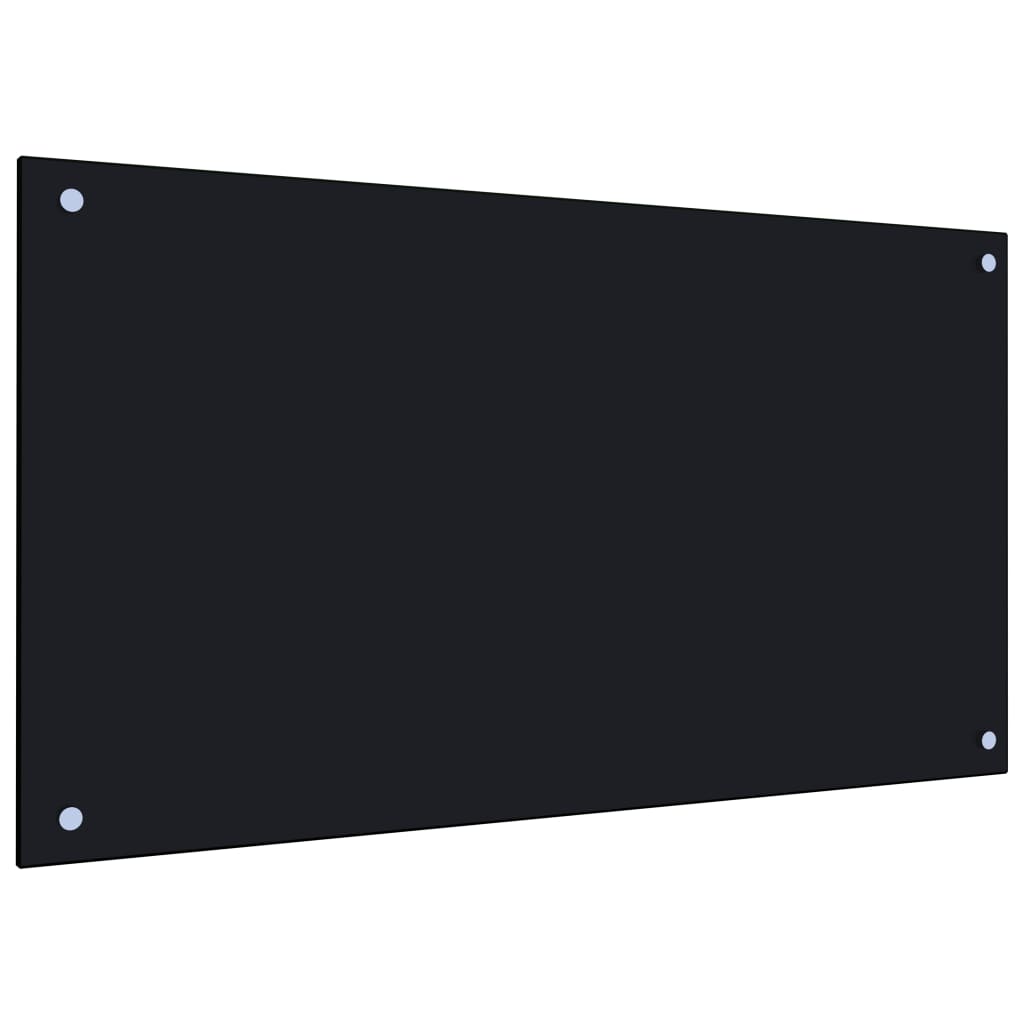 Kuchyňský panel černý 90 x 50 cm tvrzené sklo