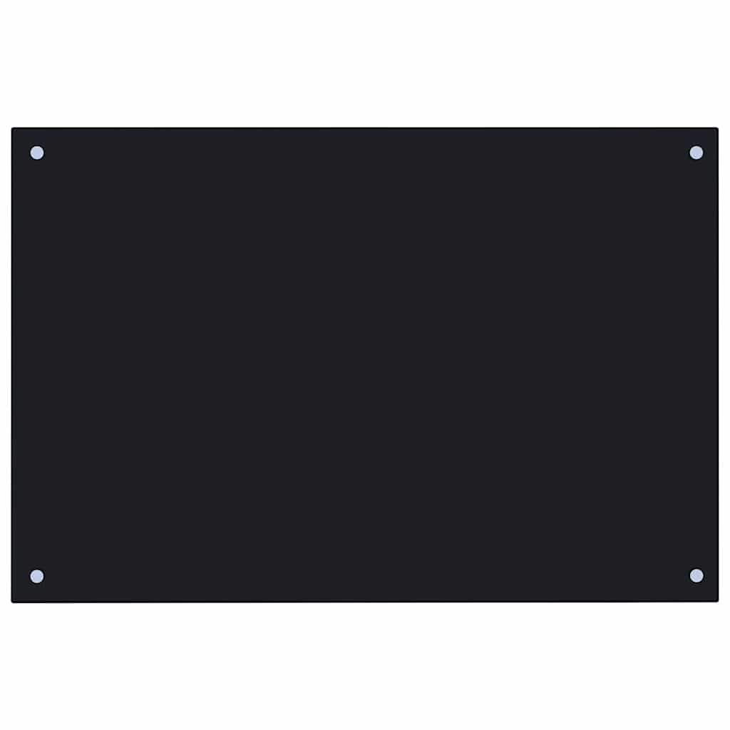 vidaXL Kitchen Backsplash Black 35.4"x19.7" Tempered Glass