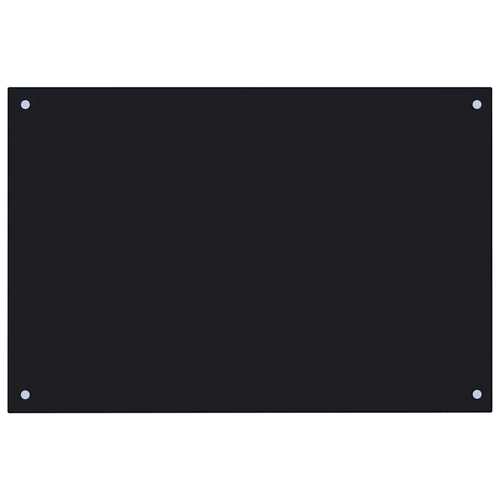 vidaXL Kitchen Backsplash Black 35.4"x23.6" Tempered Glass