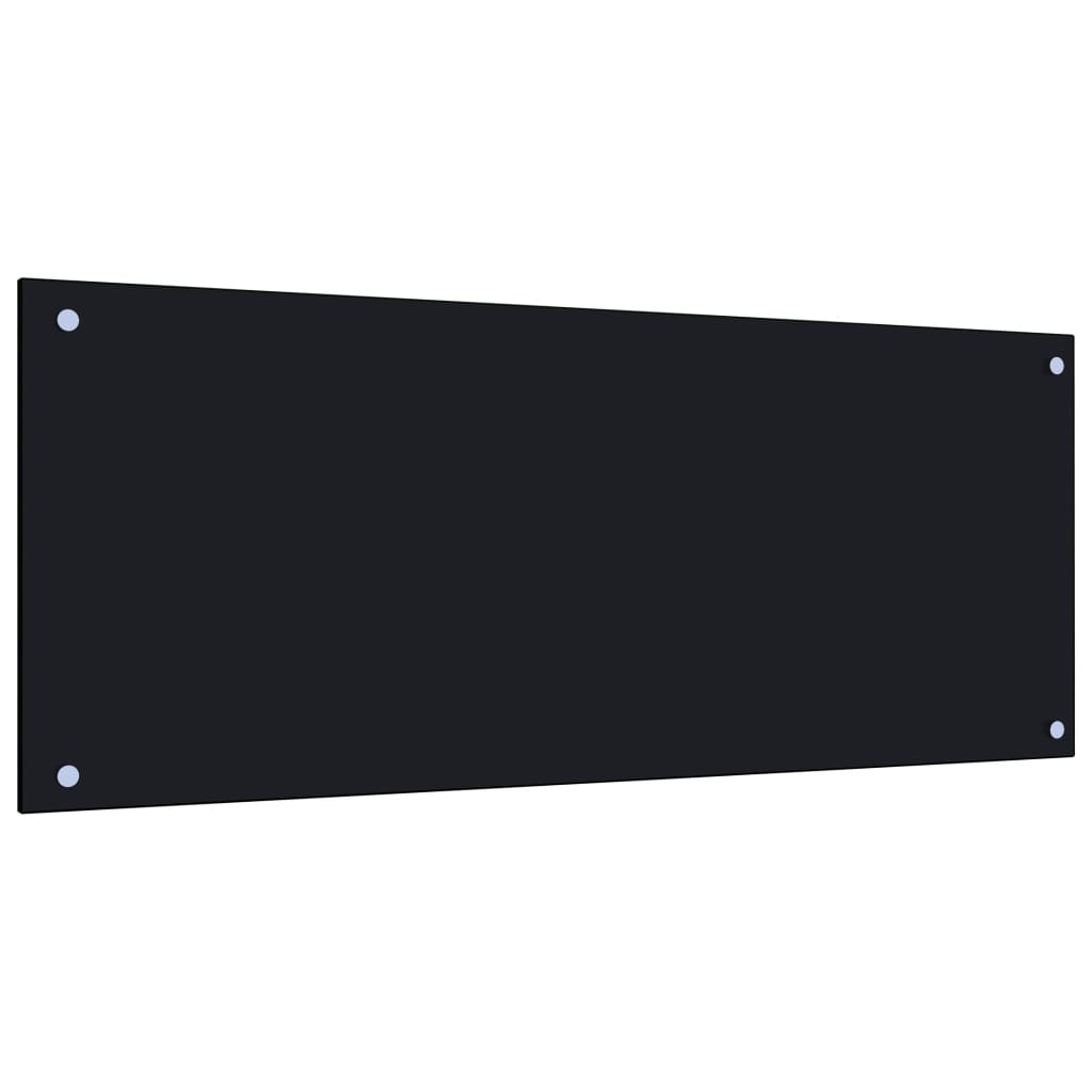vidaXL Kitchen Backsplash Black 39.4"x15.7" Tempered Glass