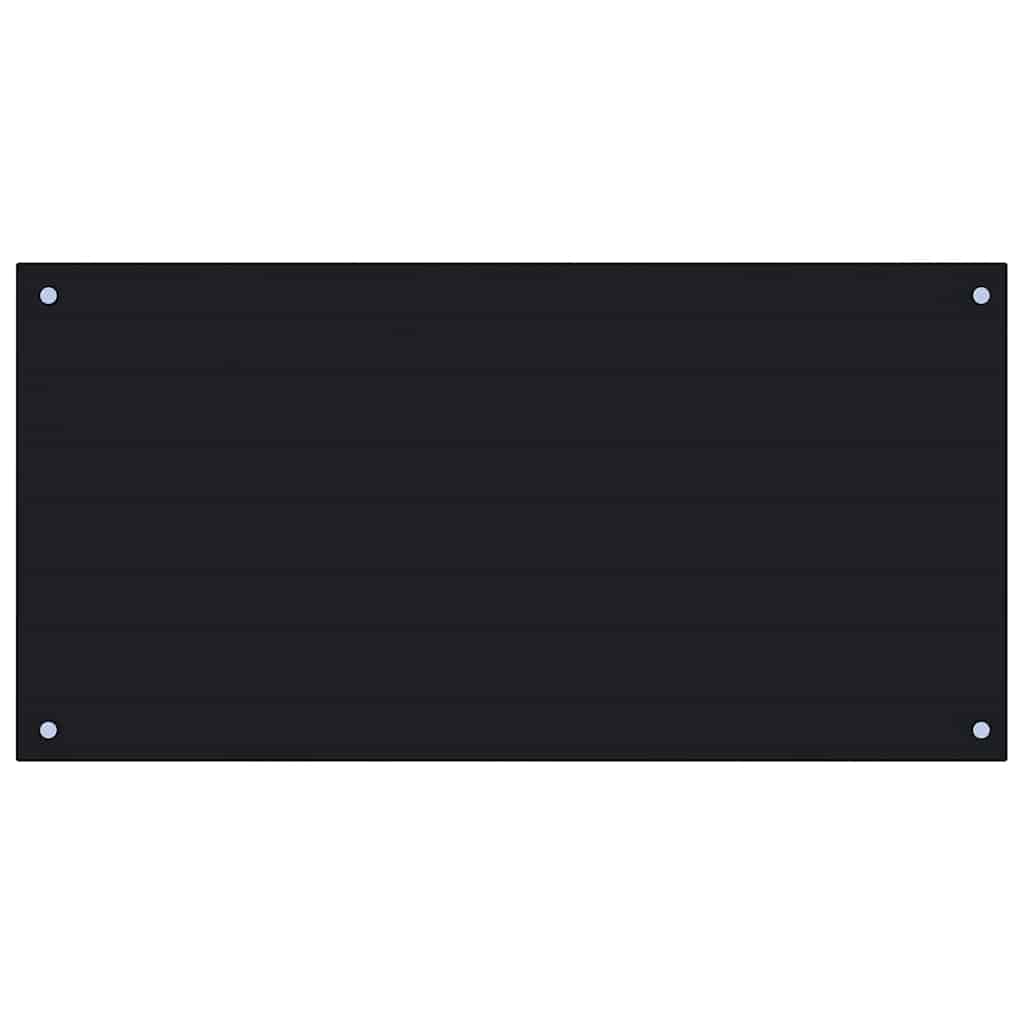 vidaXL Kuchyňský panel černý 100 x 50 cm tvrzené sklo