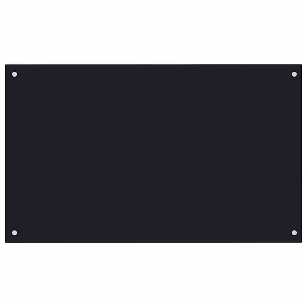 vidaXL Kitchen Backsplash Black 39.4"x23.6" Tempered Glass