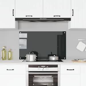 Kuhinjska zaščitna obloga črna 100x60 cm kaljeno steklo