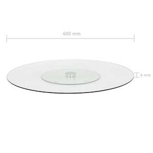 Otočný servírovací tác transparentní 60 cm tvrzené sklo - obrázek 5