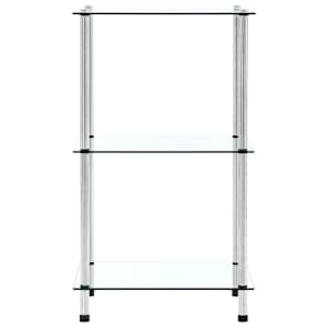 3patrová police průhledná 40 × 40 × 67 cm tvrzené sklo - obrázek 2