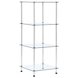 4patrová police průhledná 40 × 40 × 100 cm tvrzené sklo - obrázek 1
