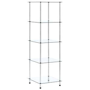 5patrová police průhledná 40 × 40 × 130 cm tvrzené sklo - obrázek 1