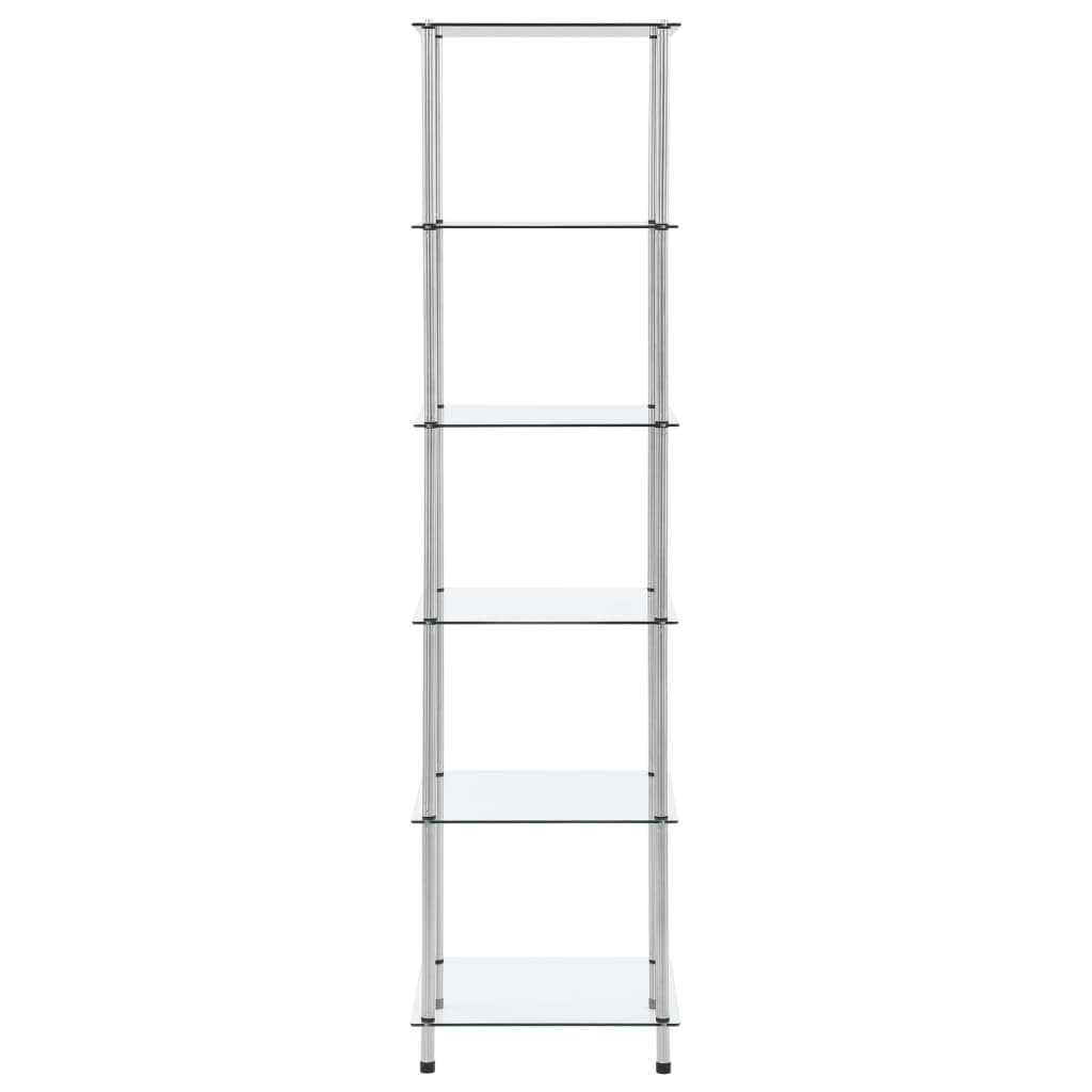 vidaXL Raft cu 6 niveluri transparent, 40x40x160 cm, sticlă securizată