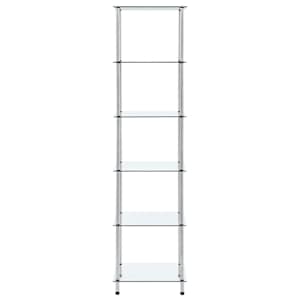 6patrová police průhledná 40 × 40 × 160 cm tvrzené sklo - obrázek 2