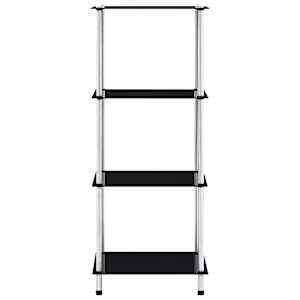 vidaXL Regal mit 4 Ablagen Schwarz 40x40x100 cm Hartglas