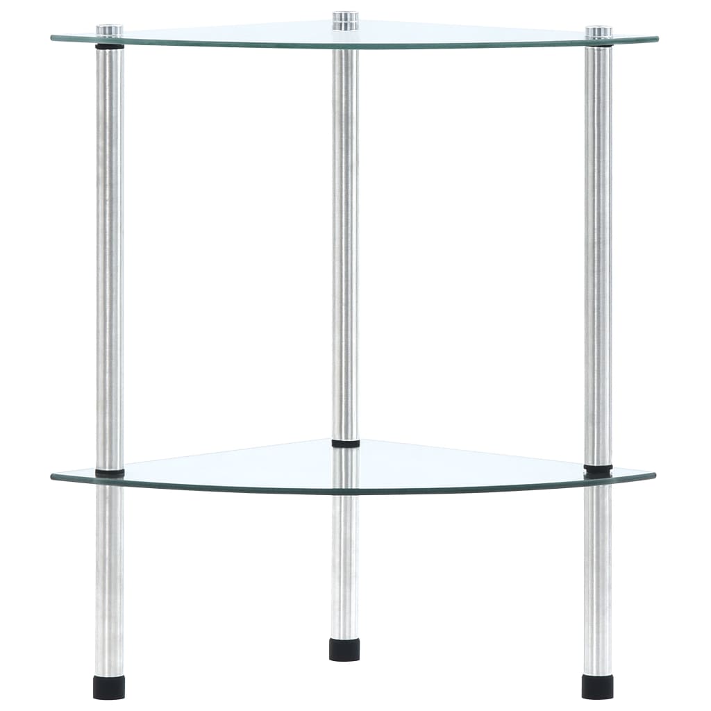 

vidaXL Kastje 2-laags 30x30x47 cm gehard glas transparant