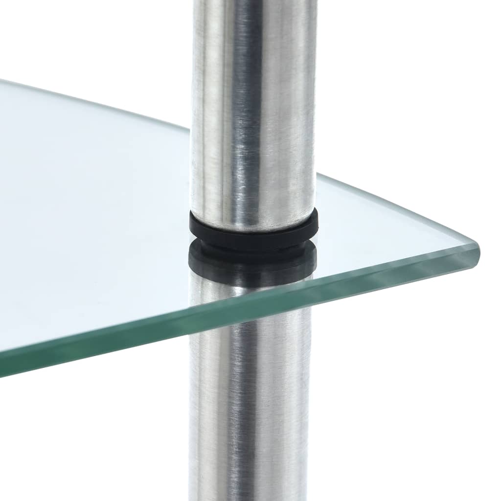  Regál s 3 policami, priehľadný 30x30x67 cm, tvrdené sklo